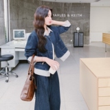 【26春季大货】牛仔拼接条纹两件套C021-1063-P195控298，女装套装/套裙，2C021