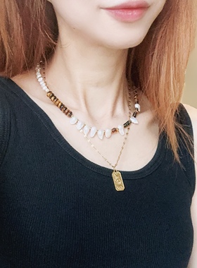 淡水珍珠虎眼石项链美拉德男女