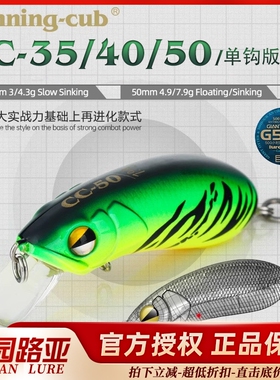 大河奔流CC35/40/50羽毛单钩版米诺摇滚小胖翘嘴军鱼淡水路亚饵
