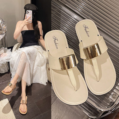 复古韩系人字拖鞋女夏季