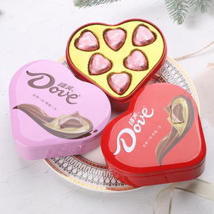 Dove/德芙牛奶夹心巧克力结婚喜糖心形铁盒成品含糖中式婚礼喜糖