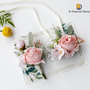 Flowers Artificial White Roses Silk Ivory Corsage Buttonhole