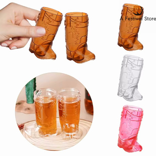 Clear Boot Shot Glasses Mini Plastic Cup Cowb Bachelorette