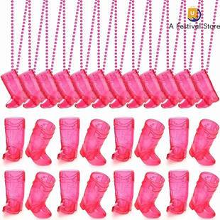 Cowboy Boot Shot Glasses on Beaded Glass Cup Bachelorette