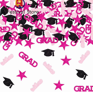 Hot Pink Black Graduation Decorations 2026-100PCS Glitter