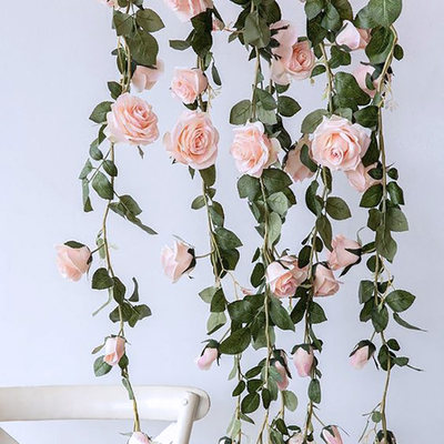 2m Artificial Flowers Rose Ivy Vine Wedding Decoration Real