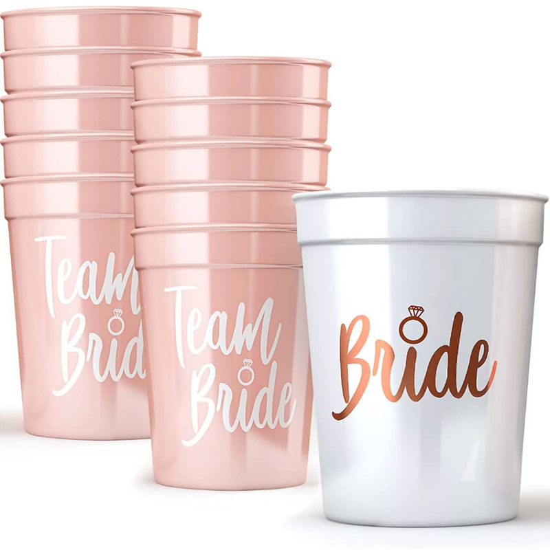 1Set Bachelorette Party Team Bride Plastic Drinking Cups Bri-封面