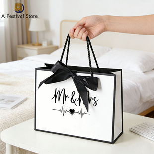 Mr & Mrs Wedding Gift Bags Bridal Party  Tote Bridal Shower