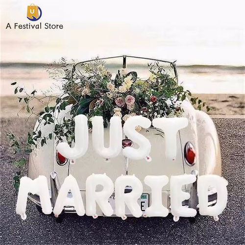 justmarried铝膜气球新婚派对