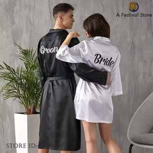 Bride groom Bridesmaid Sexy Bathrobe Dress Morning 晨袍 Robe