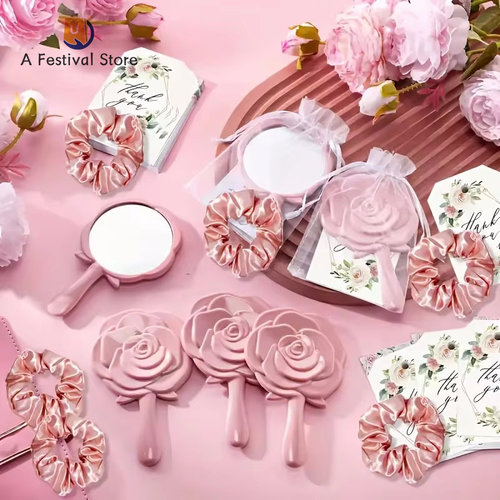 princess-themed wedding gift includes 5 rose makeup mirrors