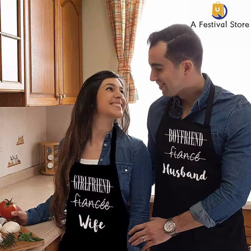 丈夫妻子情侣围裙结婚纪念日新娘