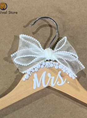 Personalized Mrs pearl wedding Wooden Hangers Custom Name