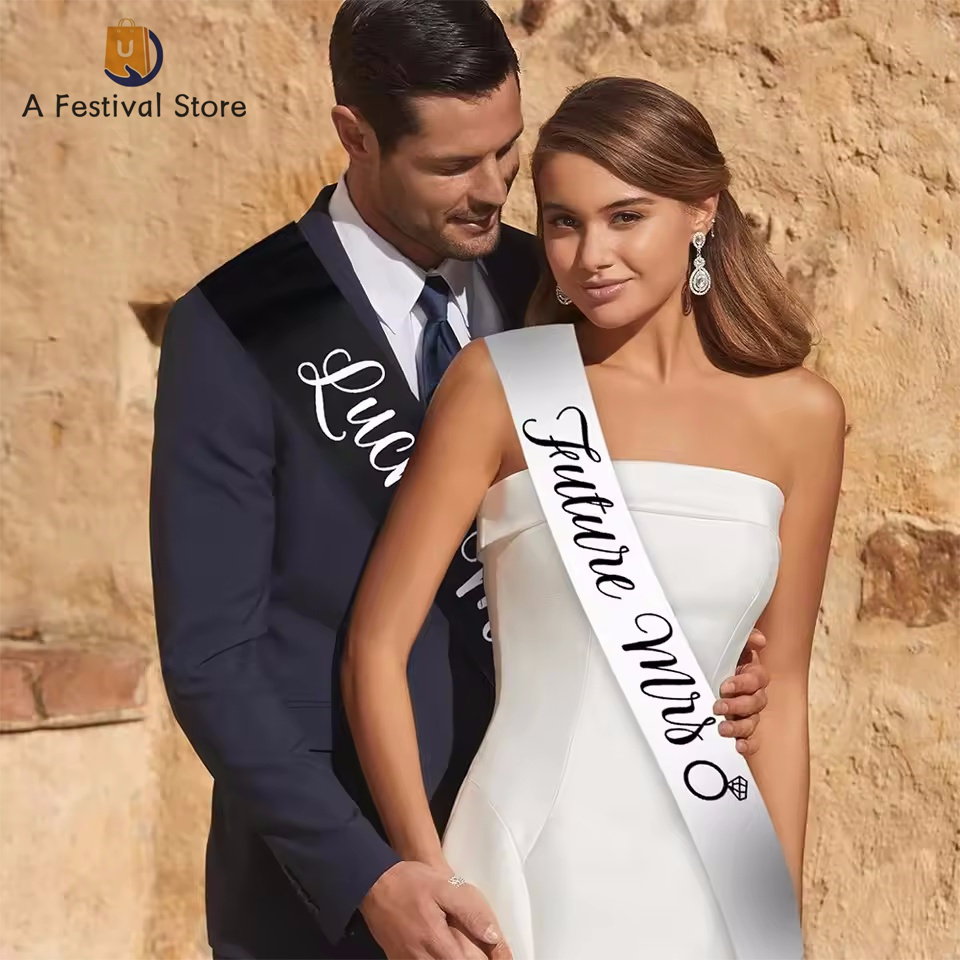 Future Mrs & Lucky Mr Bride To Be Sash and Groom To Be Sash