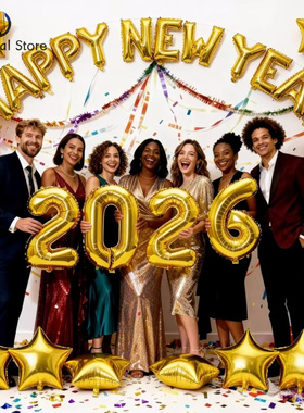 23-Piece 2026 Happy New Year Balloon Set, 32-Inch gold新年
