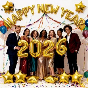 Balloon gold新年 2026 Inch Set Year New Happy Piece