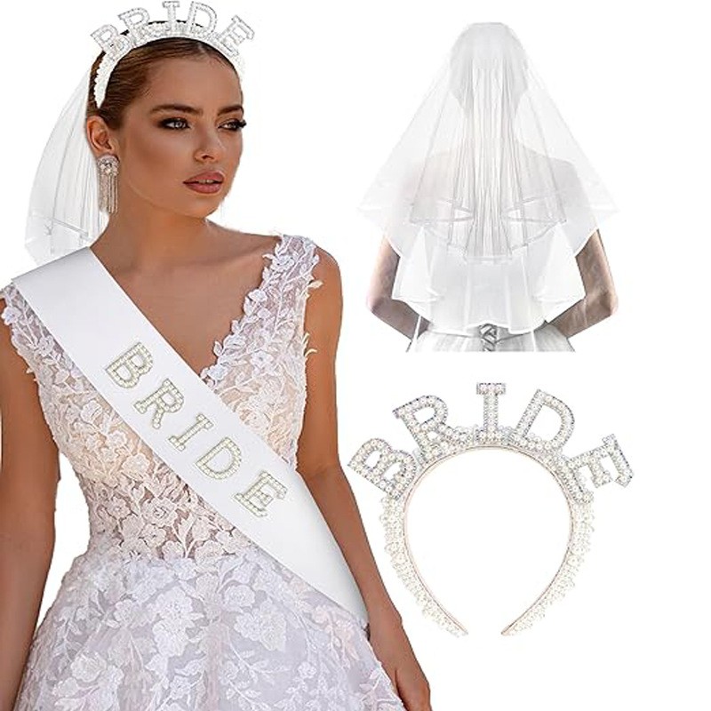 bride单身派对新娘肩带发饰