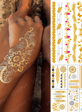 Waterproof Temporary Tattoo Sticker Flowers Mandala Henna Go