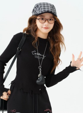 夜行束影/重生150小个子长袖上衣新款黑色百搭时尚显瘦休闲打底