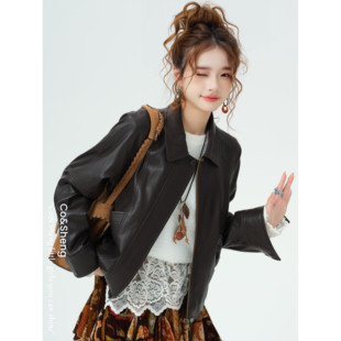 摩卡骑士/co&sheng小个子女款夹克上衣外套机车风皮衣百搭时尚