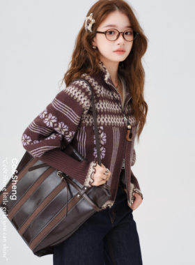 毛绒蝶语/co&sheng小个子开衫毛衣女款百搭时尚上衣外穿打底衫