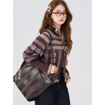 毛绒蝶语/co&sheng小个子开衫毛衣女款百搭时尚上衣外穿打底衫