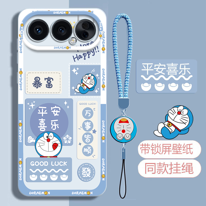 适用荣耀500手机壳哆啦A梦软壳