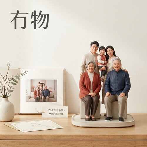 冇物3D打印定制父母纪念摆件礼物