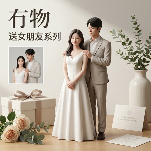冇物3D打印情侣合照定制手办礼物