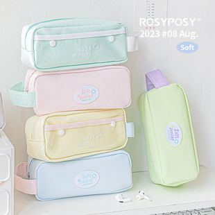 Rosyposy笔袋ins收纳文具学生简易多巴胺文具袋高颜值大容量清新亮眼颜色初高中生小学生男女孩通用