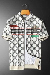 男士开衫短袖T恤 55007 M-3XL P105 平铺图图片