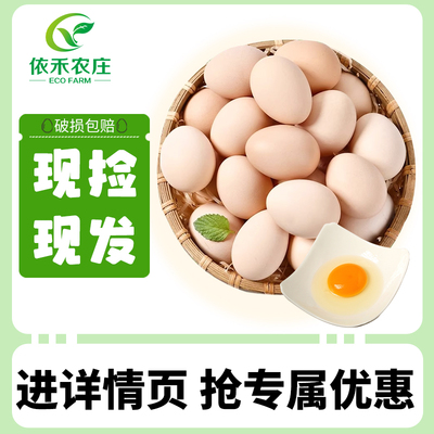 下拉详情 领优惠】云依禾农庄农家散养土鸡蛋16枚鲜鸡蛋谷物蛋