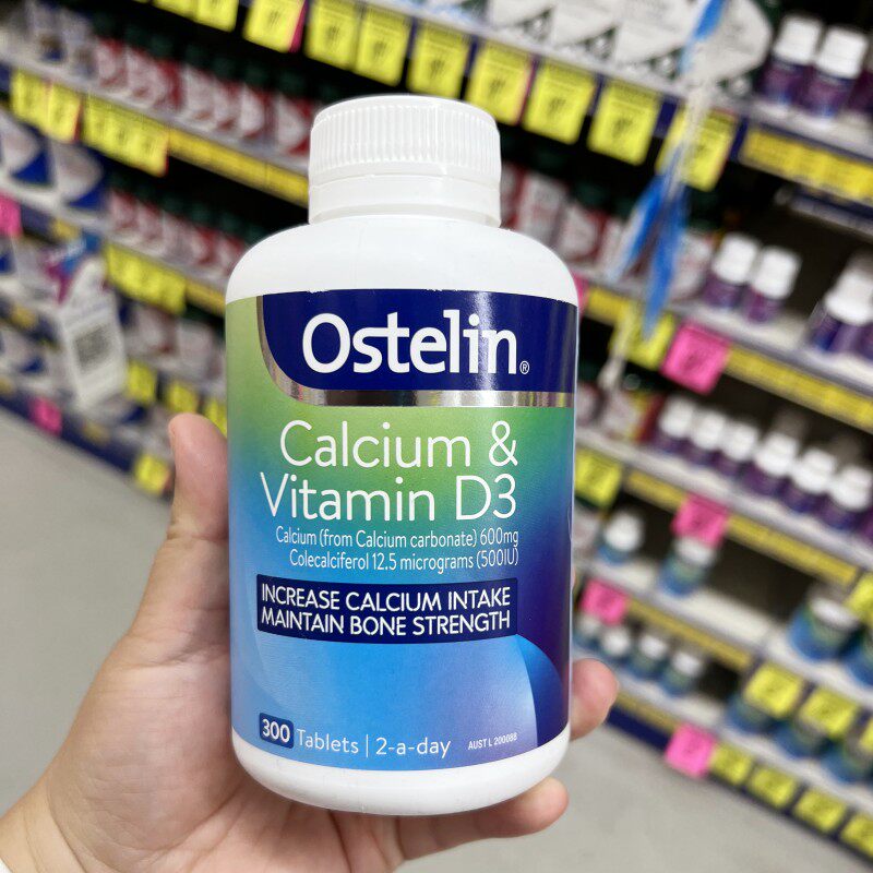 澳洲Ostelin钙片+维生素D3成人学生补钙300粒孕妇老人奥斯特林