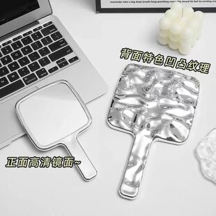 高级手持化妆镜公主家用风手ins复古镜子浴室随身宿舍手柄