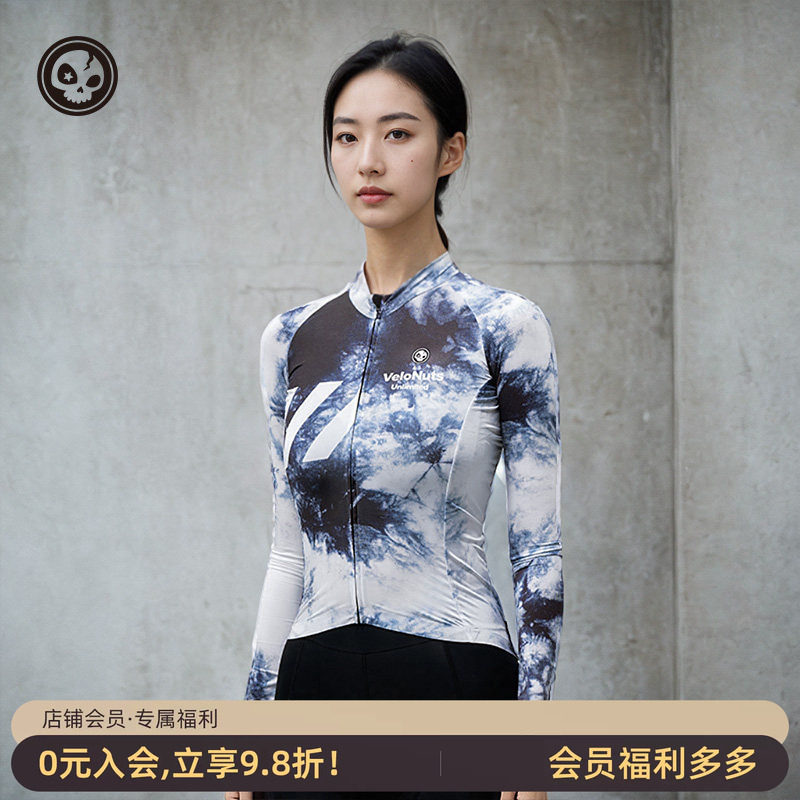 小骷髅骑行服长袖女款透气排汗