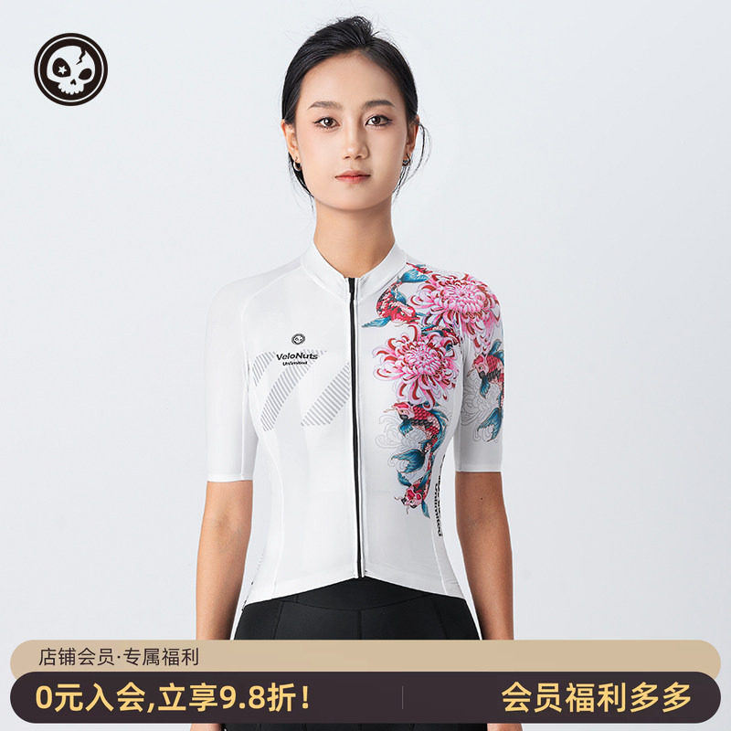 VNS小骷髅袖骑行服女款夏季透气