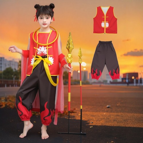 哪吒服装表演服COS服儿童成人