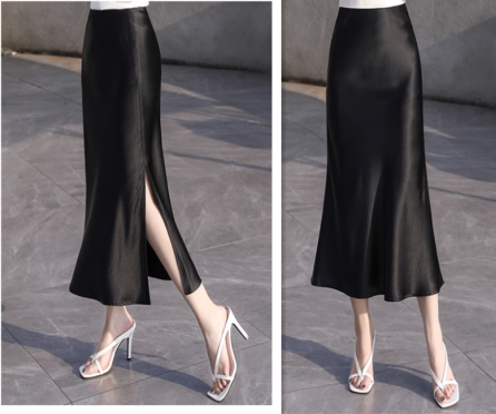 醋酸缎面缎面鱼尾裙丝滑半身裙
