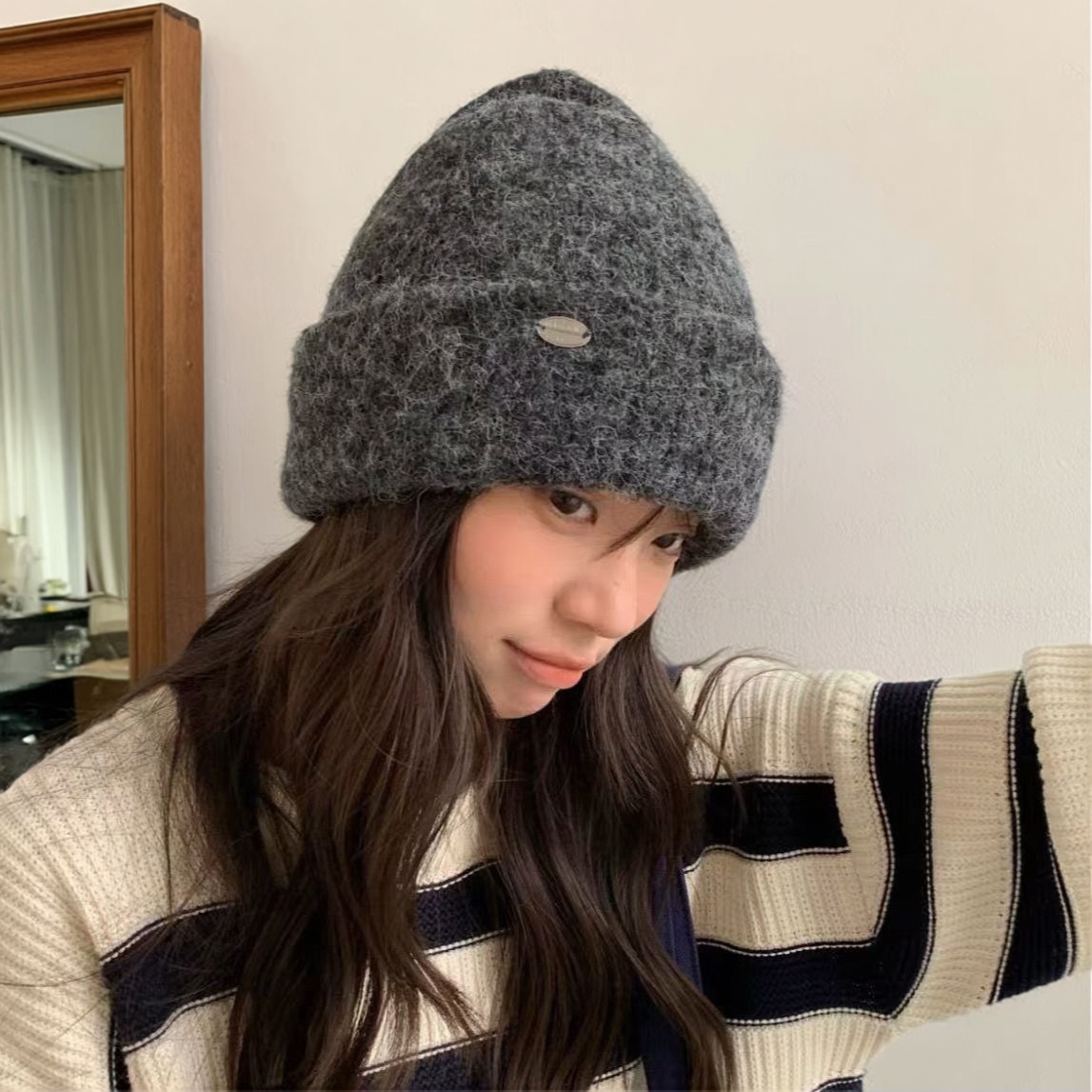 嘉丽设季柔软针织帽包头毛线帽