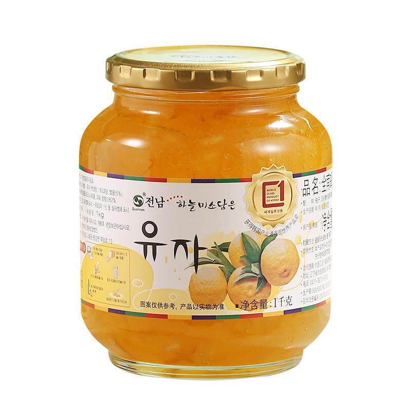 正宗韩国蜂蜜柚子茶罐装果酱水果茶进口泡水冲饮冲泡饮品便携
