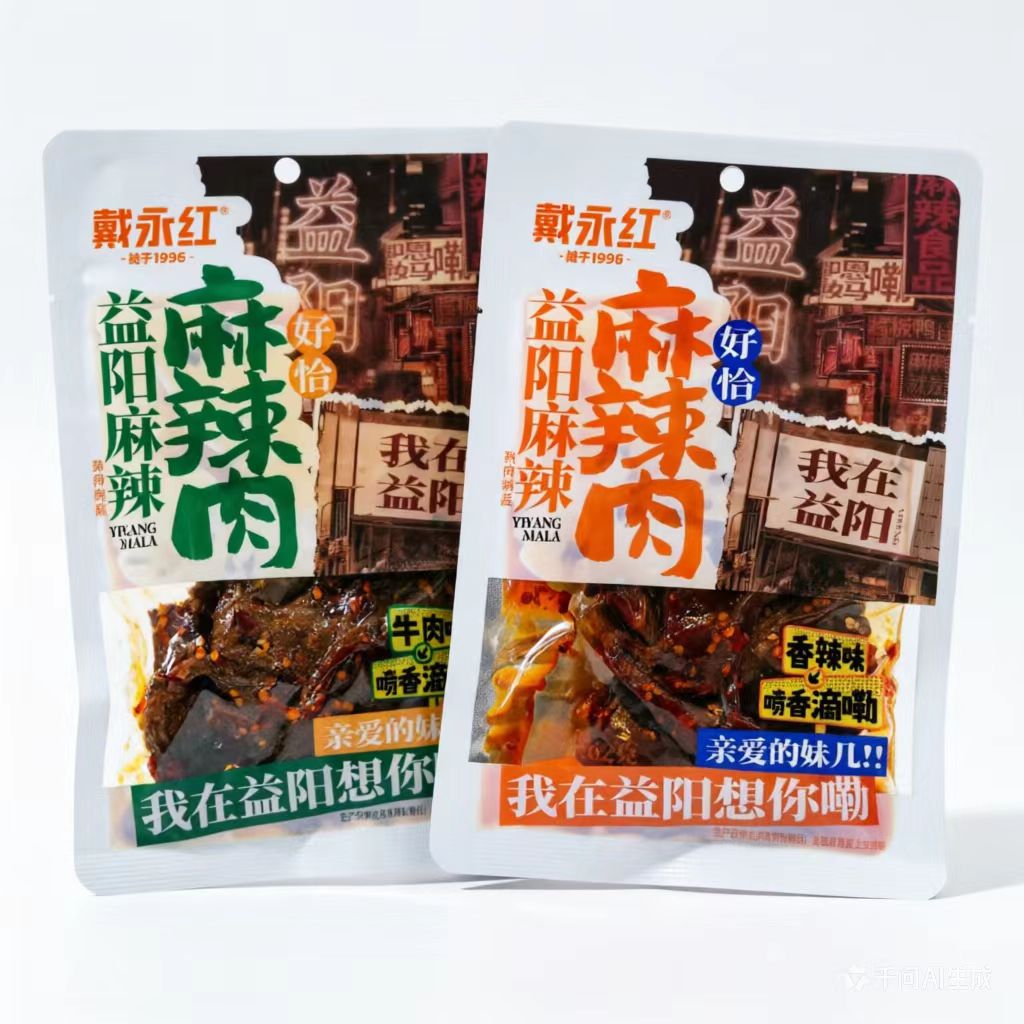戴永红零食益阳麻辣肉熟肉鸭肉制品香辣味牛肉味麻辣熟食62克