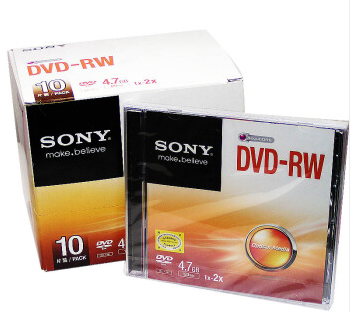 索尼/SONY  刻录光盘 DVD+RW  光碟DVD刻录盘单片盒装 可擦写光盘