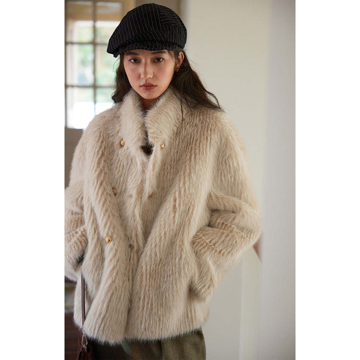 solighter仿水貂毛皮草毛毛外套