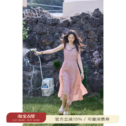 solighter法式无袖背心连衣裙