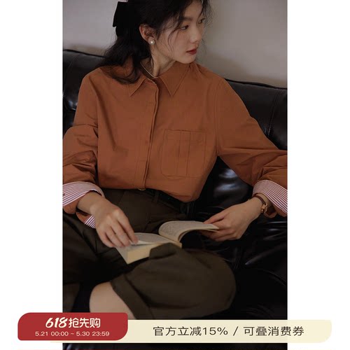solighter法式复古宽松长袖衬衫