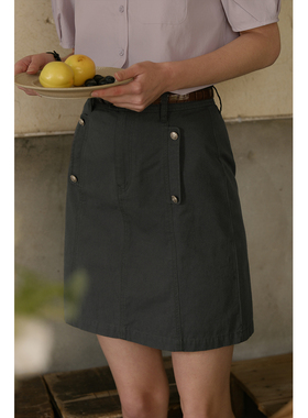 solighter 法式复古白色短款半身裙女夏季2025年新款显瘦a字裙子