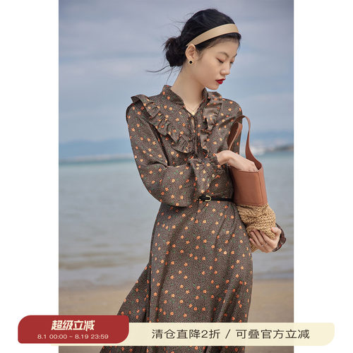 solighter新款温柔碎花连衣裙