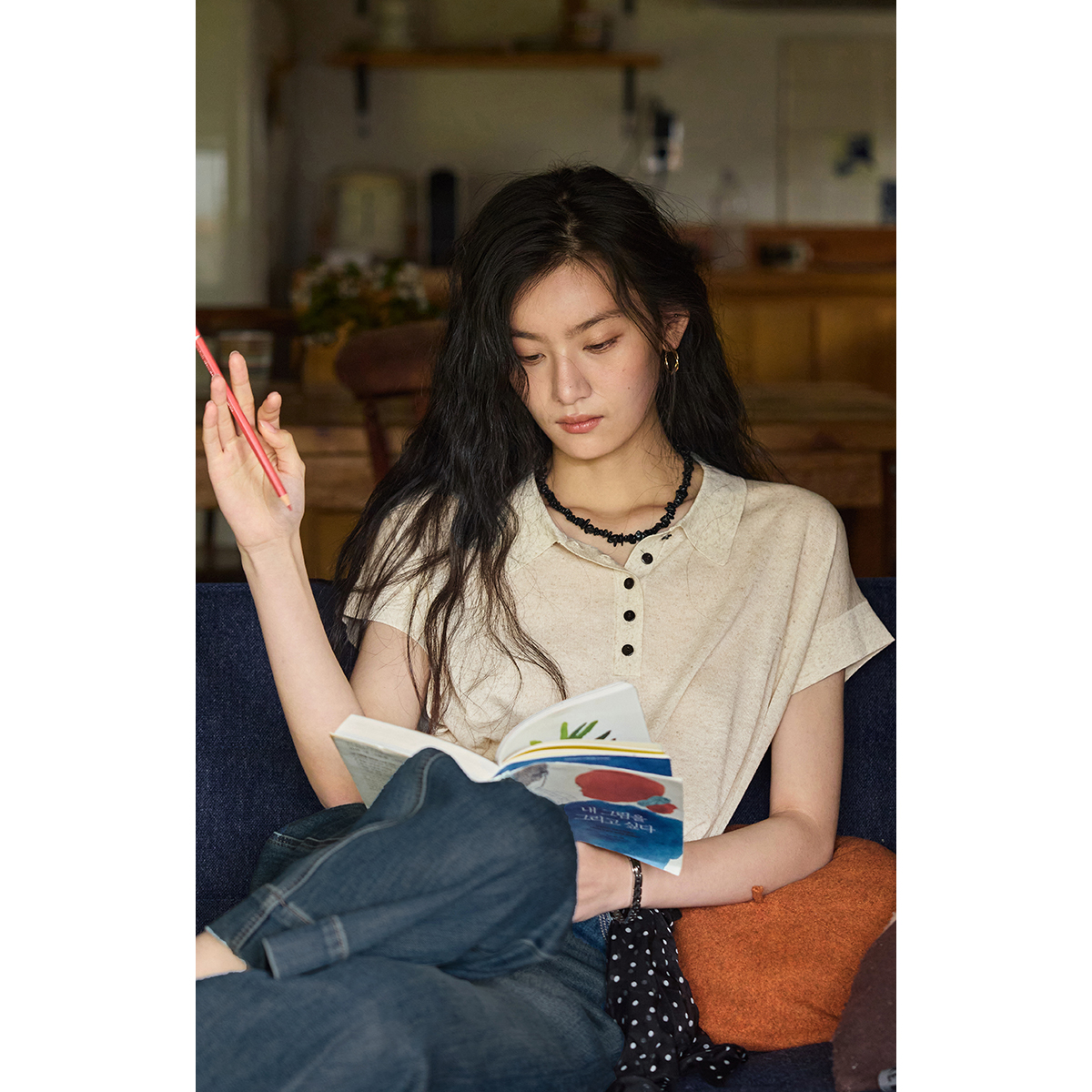 solighter法式薄款polo针织衫