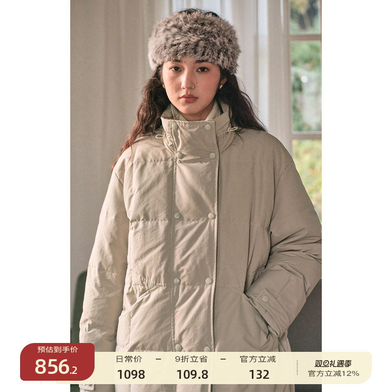 solighter立领双排扣羽绒服