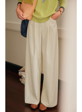 solighter 法式复古高腰宽松休闲裤女秋冬2025新款显瘦西装长裤